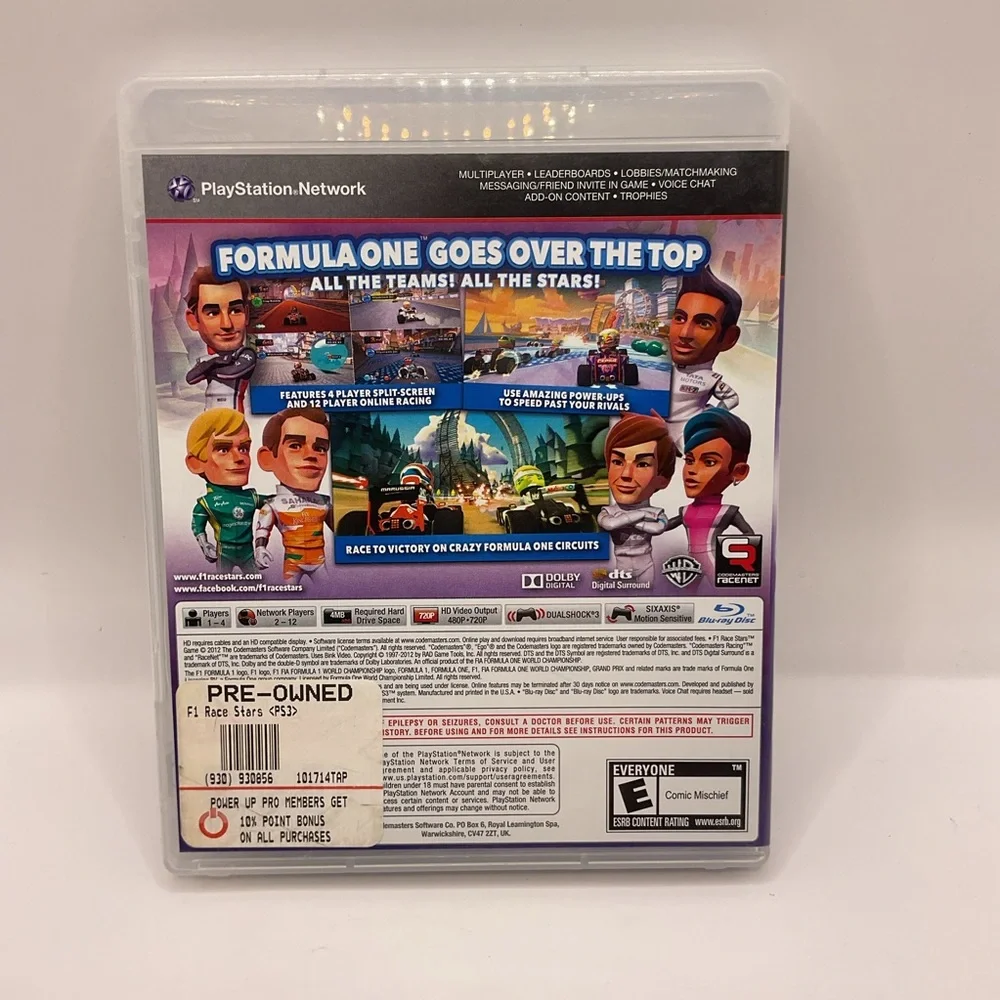 F1 Race‎ Stars (Sony PlayStation 3, 2012) CIB PS3 Racing
